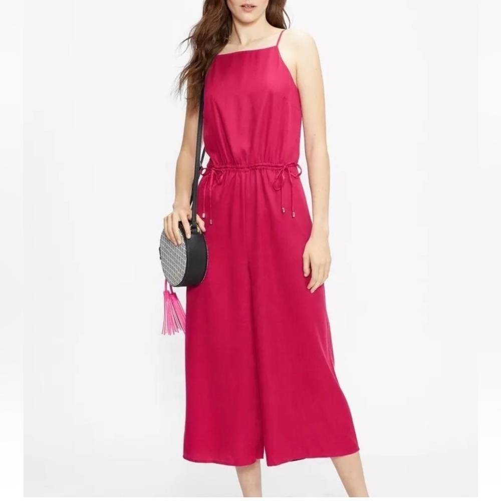 Ted Baker Melnie Drawstring‎ Waist Wide Leg Jumpsuit 1/XS/4 Lyocell Classic